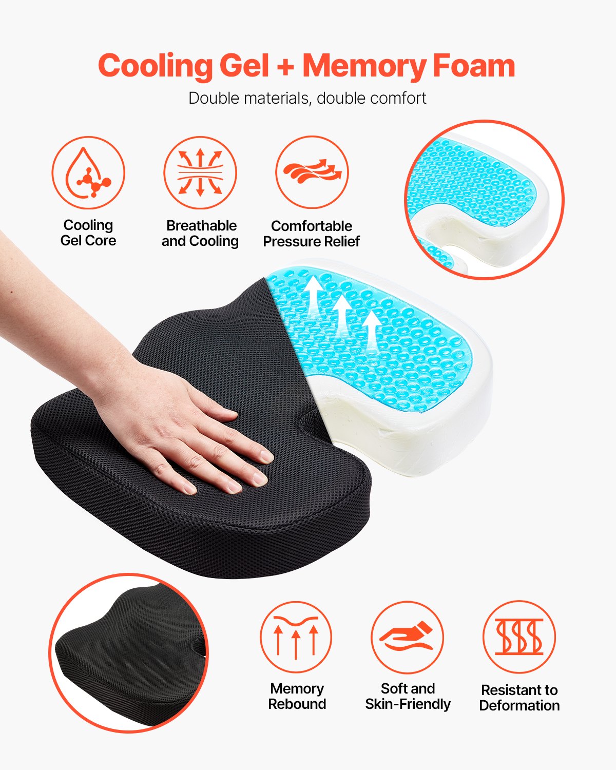 Coussin à mémoire de forme en gel rafraîchissant | Lavu Home