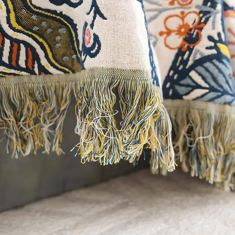 Couverture en coton jacquard à fleurs | Lavu Home