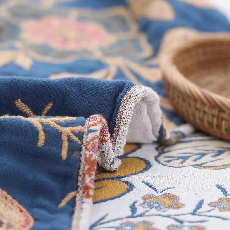 Couverture en coton jacquard à fleurs | Lavu Home