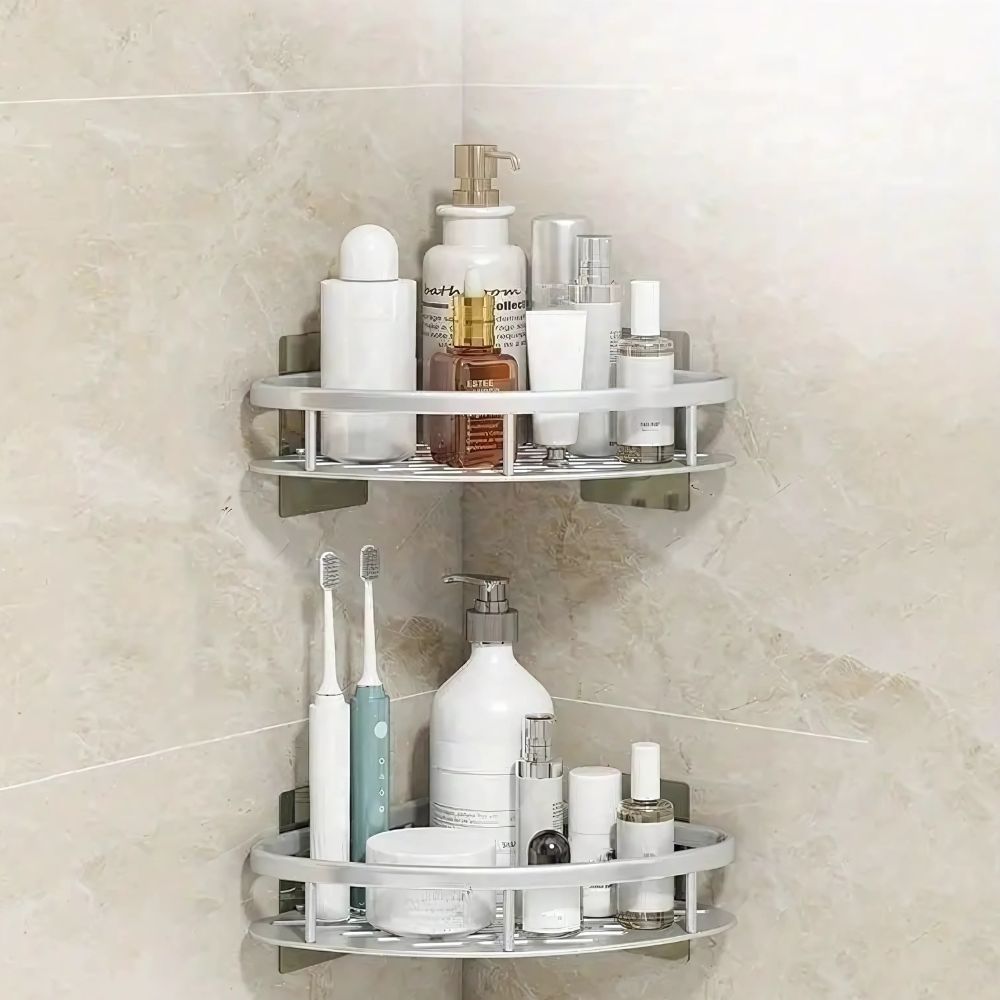 Étagère de douche en aluminium incurvée | Lavu Home