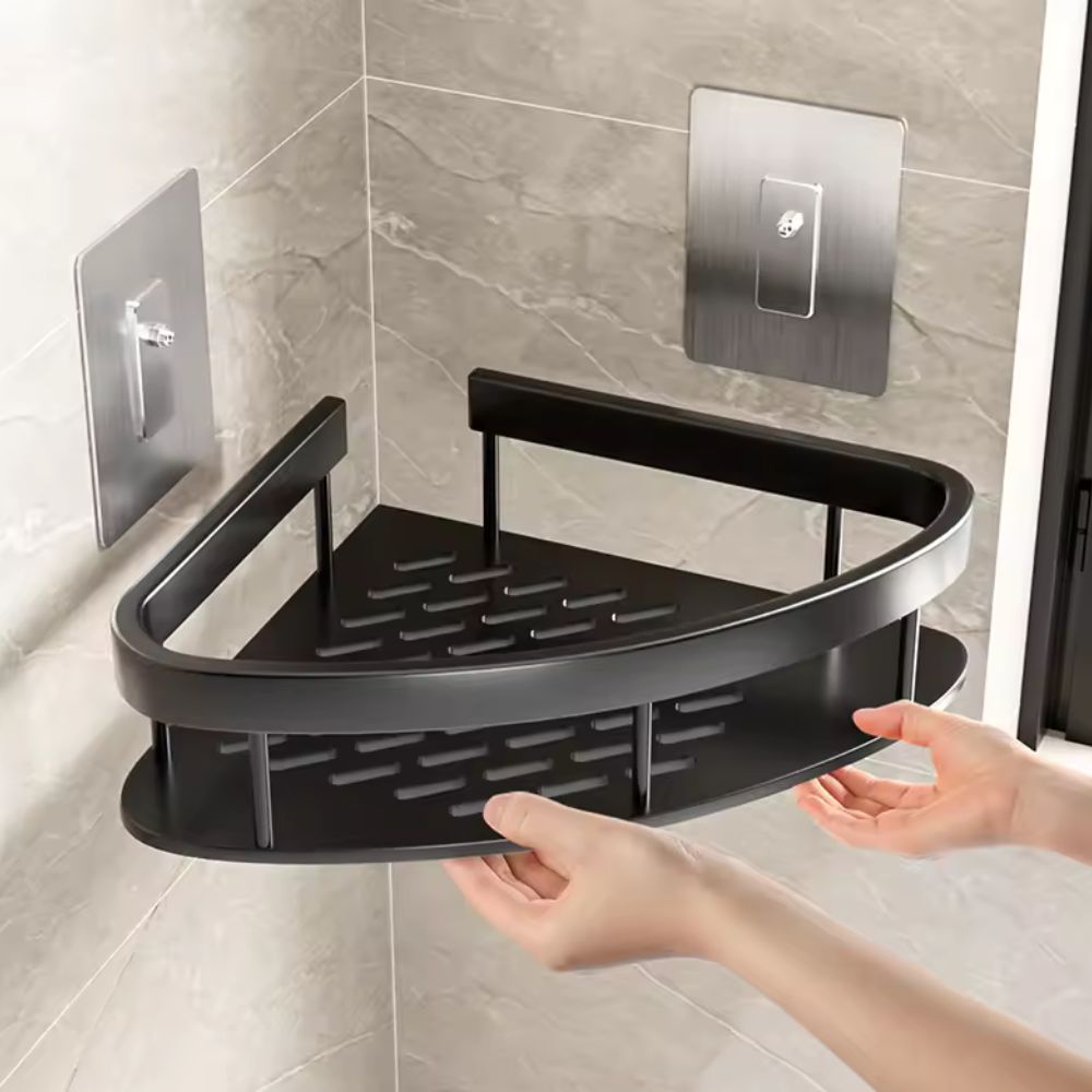 Étagère de douche en aluminium incurvée | Lavu Home