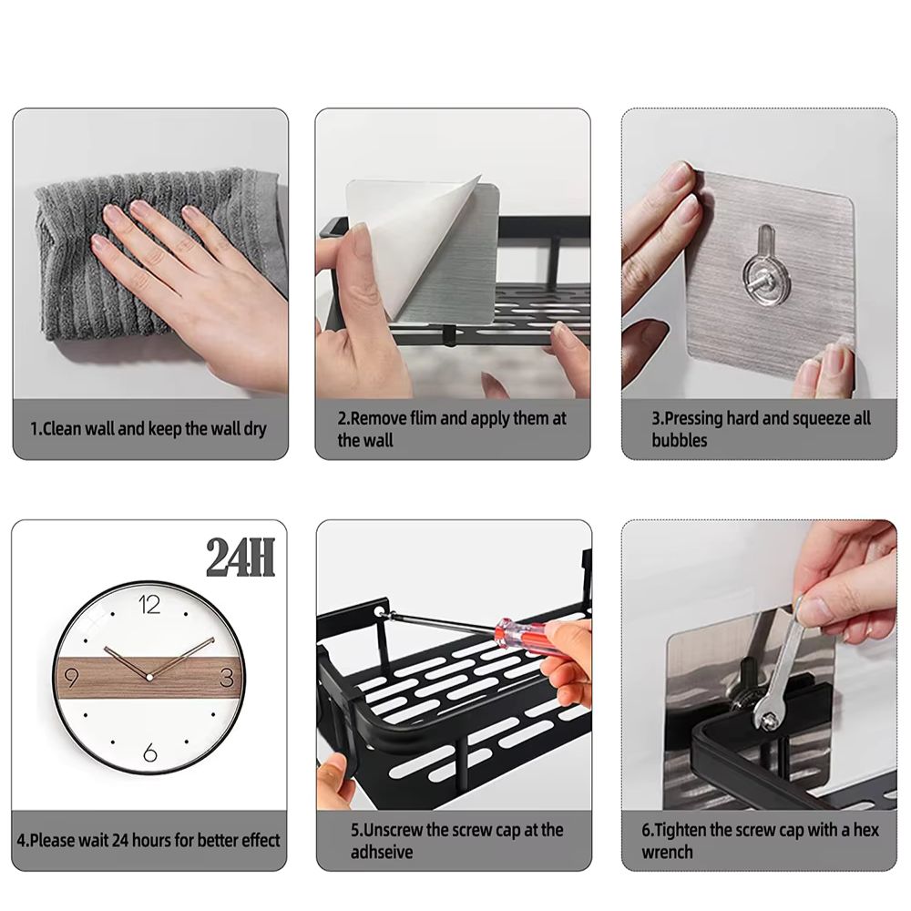 Étagère de douche en aluminium incurvée | Lavu Home