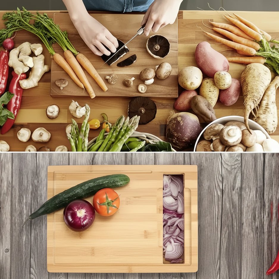 Planche à découper en bambou avec rangement | Lavu Home