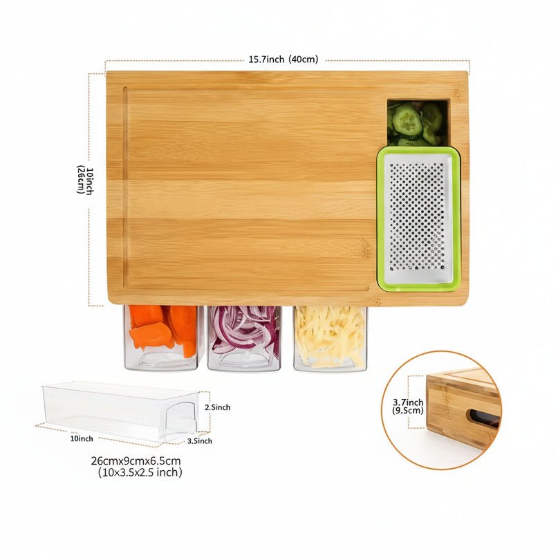 Planche à découper en bambou avec rangement | Lavu Home