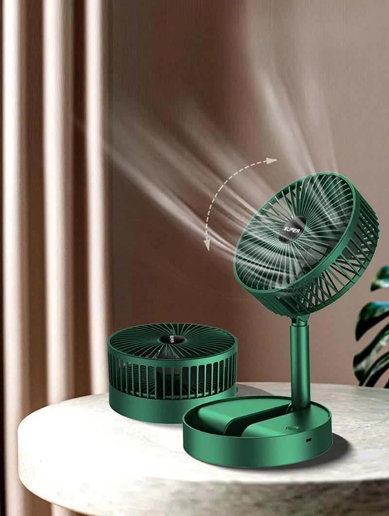 Ventilateur de bureau télescopique portatif, blanc brillant | Lavu Home